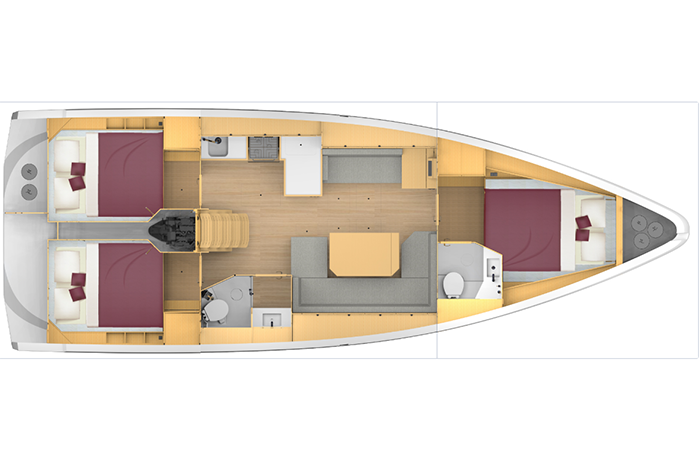 Bavaria C42 cabin layout