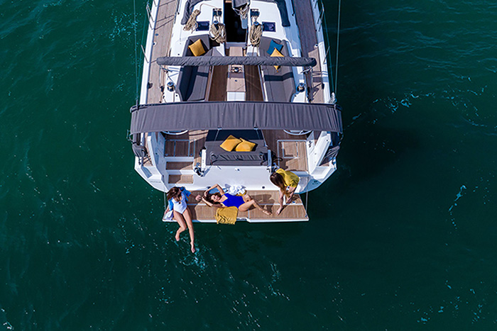 Dufour 470 cockpit relaxation