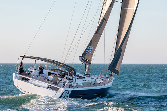 Dufour 470 under sail