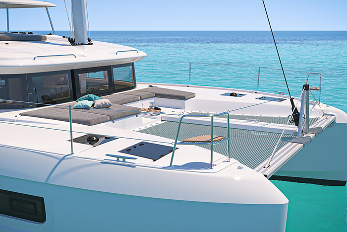 Lagoon 43 foredeck view