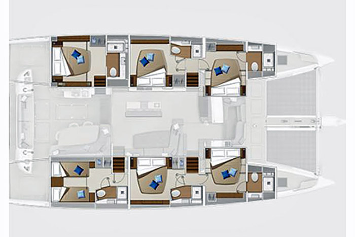 Lagoon Sixty 5 6-cabin layout