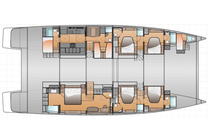 Thira 80 layout vip with owners suite  + 4 galley down