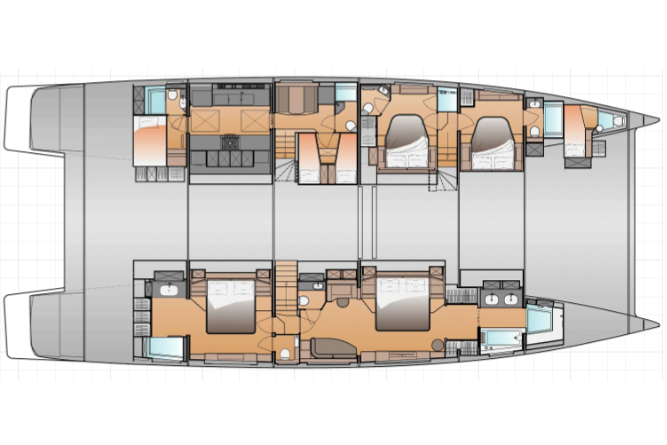 Thira 80 vip with owner's suite, galley down