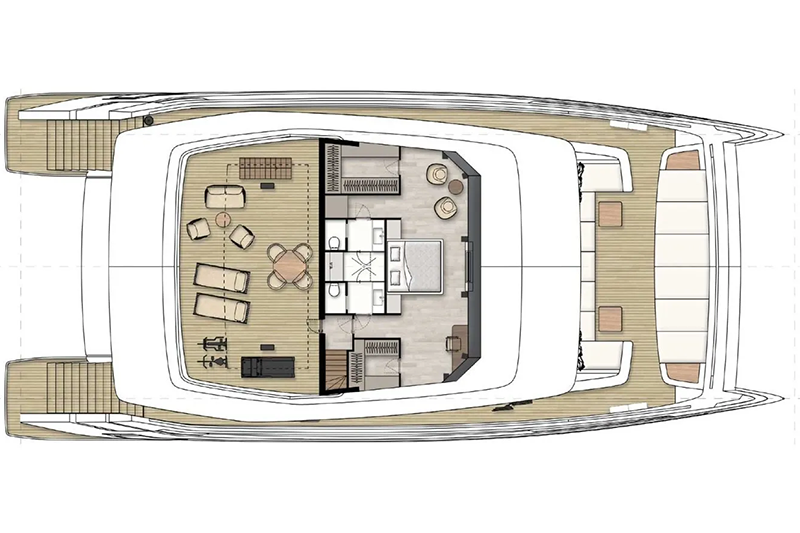 Sunreef 80 Entre4 top deck layout